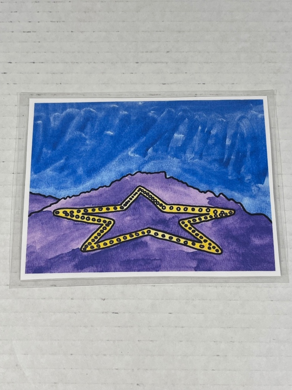 Palmer Lake Star CO Watercolor Painting Art Print Laminated ~4.25 x 5.5 inches